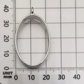 Silver oval hollow alloy pendant frame with hook for DIY jewelry making 38x26mm - Oval Shape (10482) / 23x38mm / White K/Silver