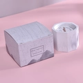 Artistic marble pattern soy candle in hexagonal container with wood wick and gift box - Lavender