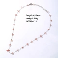 Minimalist stainless steel necklace featuring irregular pink natural stone pendant - Rose Quartz