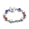 Elegante bracciale in argento con una grande perla bianca e gemme sfaccettate colorate - Stile Perla Gemma Multicolore (KB83422-K)