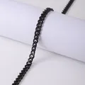 Macro shot of 5mm black stainless steel Cuban chain with vacuum plating and 60cm length - 5mm Black-21cm Bracelet