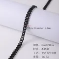 Macro shot of 5mm black stainless steel Cuban chain with vacuum plating and 60cm length - 5mm Black-21cm Bracelet