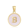 Collier doré 18k avec pendentif en nacre rose et lettre B pour un style élégant - B-Coquille Rose