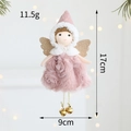 Pink plush angel doll with mesh skirt and golden wings for Christmas tree decoration - Angel / Pink