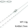 Collier chaîne à lèvres minimaliste en acier titane argenté pour femme 450x1,7 mm - Style B 1.7mm Largeur - 45cm Longueur / Couleur Acier