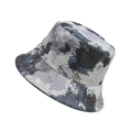 Bob réversible à motifs graffiti abstraits et camouflage coloré pour sorties en plein air - Impression à l'Encre Double Face et Noir Uni / M (56-58cm)