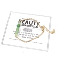 Detail of gold chain bracelet featuring irregular green crystals and lobster clasp - Green Aventurine