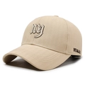 Khaki Baseballkappe mit 3D-NY-Stickerei und Fischgräten-Baumwolltextur für Damen - Verstellbar / Khaki