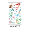 Waterproof cartoon mermaid temporary tattoo stickers for kids, variant model WS-A277 - Mermaid (WS-A277)