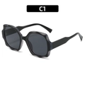 Occhiali da sole neri con montatura ondulata e lenti grigio scuro in stile bohémien - Nero profondo