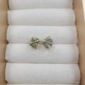 Elegant gold four-prong stud earrings featuring natural grey raw stone texture for women - Labradorite