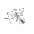 Silver G23 titanium dragonfly labret stud with zircon stones, 1.02cm x 0.68cm size view - Dragonfly Shape - Silver (T2543-12#Silver)
