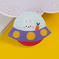 Simpatico coniglio dei cartoni animati in un UFO viola supporto per telefono in acrilico - 04 Coniglio Carota UFO
