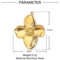 Technical dimensions of the 31mm golden clover pendant made of durable stainless steel - Four-Petal Flower Pendant (VG977)
