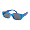 Polarized kids sunglasses in vibrant royal blue silicone frame with dark UV lenses - Blue Frame Dark Blue Temples-C29