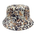 Detailed view of camouflage bucket hat with leopard print and reinforced brim stitching - M (56-58cm) / Leopard Graffiti Style (6#)