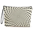 Trousse à maquillage géométrique avec motif tourbillon noir et poignée zippée - Motif de Spirale de Flèches (Style 6)