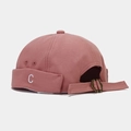 Pink cotton Miki Hat with C embroidery and adjustable metal buckle strap - Dusty Pink