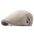 Gorra beige transpirable de malla con hebilla ajustable y etiqueta lateral - Caqui