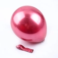 Pink metallic 10-inch latex balloon shown in both inflated and deflated states on white - Standard Type / Metallic Red