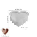 Stampo in resina cuore traslucido per portacandele DIY, dimensioni 16,1x13,9x5,2cm - Stampo per vaso di fiori a cuore pieno