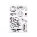 Vintage postal theme transparent silicone stamps featuring Paris and air mail motifs - Vintage Postmark