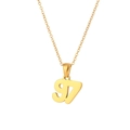 18K gold plated necklace featuring a number 97 pendant on a minimalist curb chain - Classic Cut Year Number Necklace-Gold-97