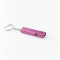 Flat aluminum alloy survival whistle in metallic purple finish with dual-tube design - Purple