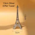 Miniature silver Eiffel Tower home decor statue, 13cm zinc alloy metal ornament - Silver - 13cm Tower