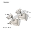 Vista dettagliata degli orecchini a cuore argento con dimensioni 32,7mm e peso di 9,2g - Stile a Goccia Doppio Cuore / Argento (YYE023229-P)