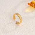 Adjustable 18K gold-plated titanium steel ring featuring a quilted pattern design - Quilted Texture / Gold