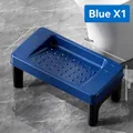 Navy blue thickened anti-slip toilet stool 40x22x17cm with black support legs - Multifunctional Blue