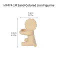 Abstract ceramic lion figurine in sandy beige, minimalist sculpture home decor, 11.5cm height - Standing Dancing Lion - Sand Color with Dots