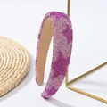 Detail van de premium paarse strass hoofdband met kristalafwerking van hoge dichtheid - Strass Rozerode Ster