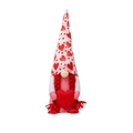 Mother's Day gnome plush with pink hat, white hearts, and red braided pigtails - Valentine's Day Gnome With Heart (Female Style)