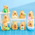 Adorable Capybara blind box figurines set featuring cute food and pillow accessories - Happy Capybara Joy - Whole Box 8pcs