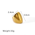 Detailed size view of chunky 18K gold plated oval ring with 2.4cm x 3.0cm dimensions - US 8 / Geometric Shield Style (NB-R2023183)