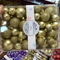 Gouden kerstbalset met matte en glitterafwerkingen in een doos van 44 stuks totaal - 44 Stuks / Goud