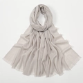 Light gray slub cotton scarf with natural texture and fringed edges on white background - 22# Silver Grey