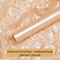 Cantaloupe orange pearlescent wrapping paper roll for floral and gift packaging - Pearlescent 【Honeydew Orange】50cm*10m/Roll