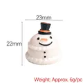 Mini muñeco de nieve de resina con sombrero negro para manualidades DIY, de 22x23mm - Pastel de Muñeco de Nieve de Navidad con Sombrero Negro
