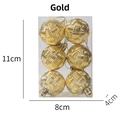 Set di 6 palline di Natale dorate con trama intrecciata in scatola, 4cm decori - Addobbi da Appendere Texture Intrecciata / Oro