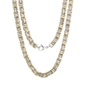 Collar de cadena bizantina para hombre en acero inoxidable bicolor oro y plata mate - Oro y Plata / 45cm