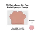 Extra large coral orange cat paw facial cleansing sponge with hanging rope and packaging - Individual Packaging / Orange