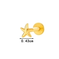 Titan Gold Seestern Labret Piercing Stecker Ohrring mit 0,43 cm Breitenabmessung - Gold Seestern Stil (T2524-2#金)