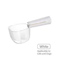White precision measuring spoon for pet food with clear scales for cats and dogs - White with Scale Measuring