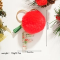 Dettagli dimensionali del portachiavi natalizio lettera F con pompon rosso e nappina verde - Lettera F