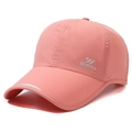 Pink quick-dry baseball cap with reflective trim and breathable mesh vents - Adjustable / Pink