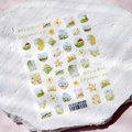Self-adhesive 3D cartoon cat nail stickers with pastoral floral and house designs - Spring Garden Style (TS-4025)