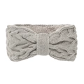 Detail van grijze gebreide hoofdband met zachte fleecevoering voor winterse warmte - Lichtgrijs